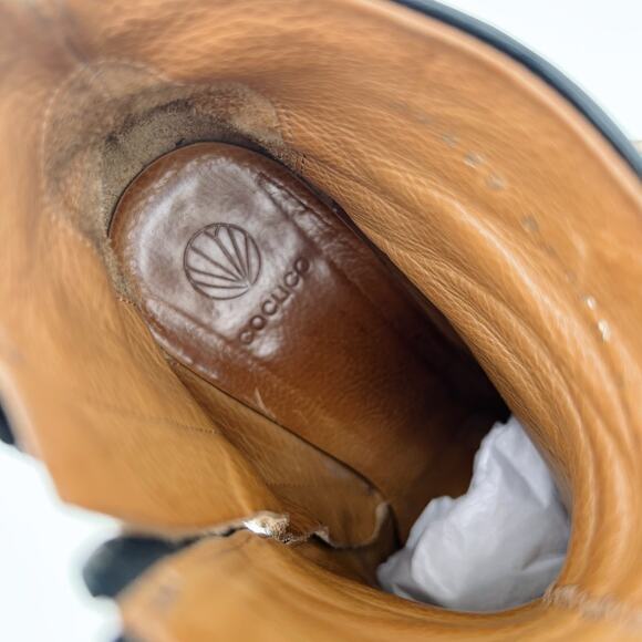 Coclico Celie Black Leather Ankle Boot Block Chunky Wooden 6.5 Heel 36.5 - Picture 10 of 10